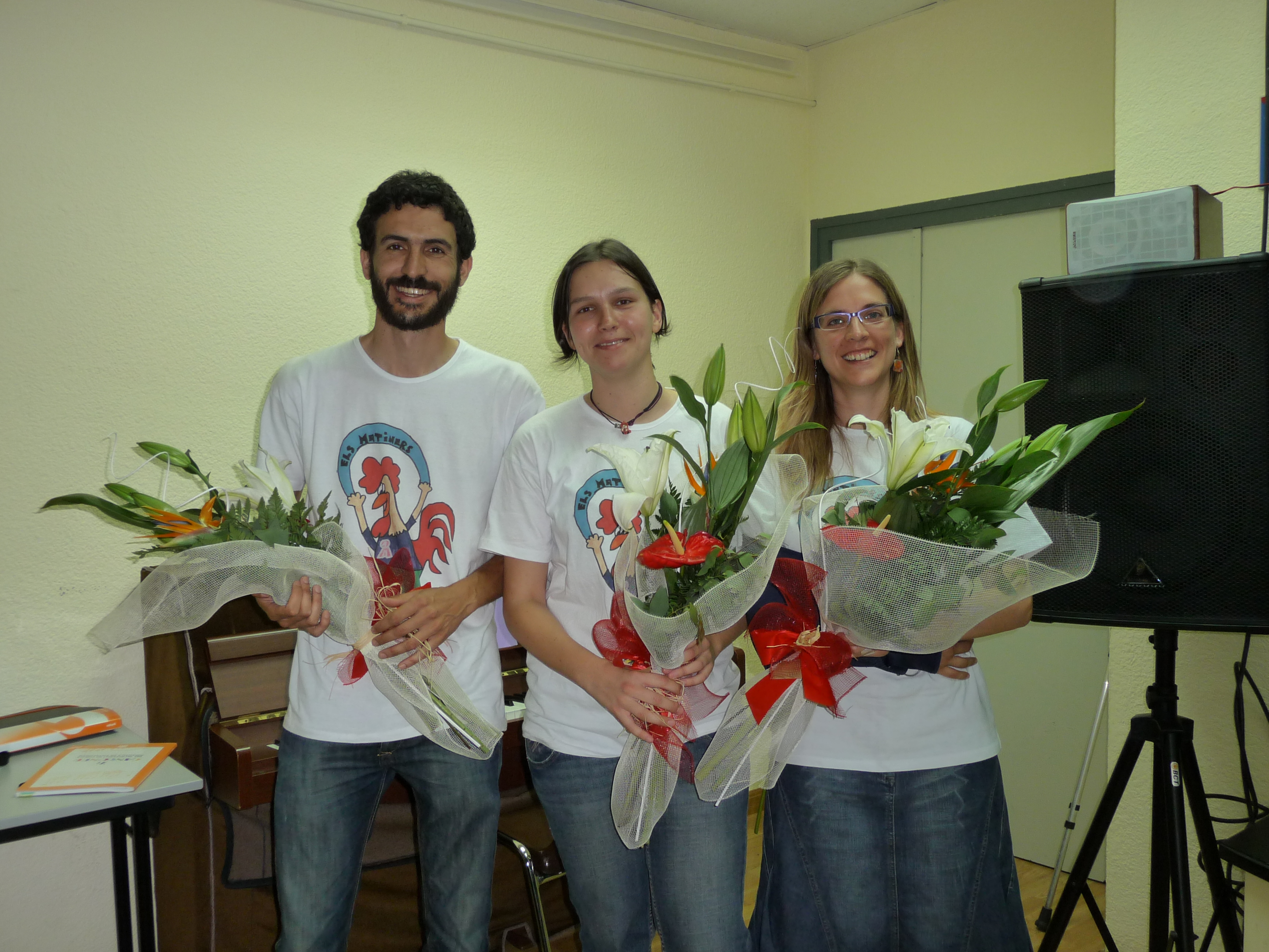 Els directors de la coral: Anna Subirana, Aida Urgell i Jordi Segarra